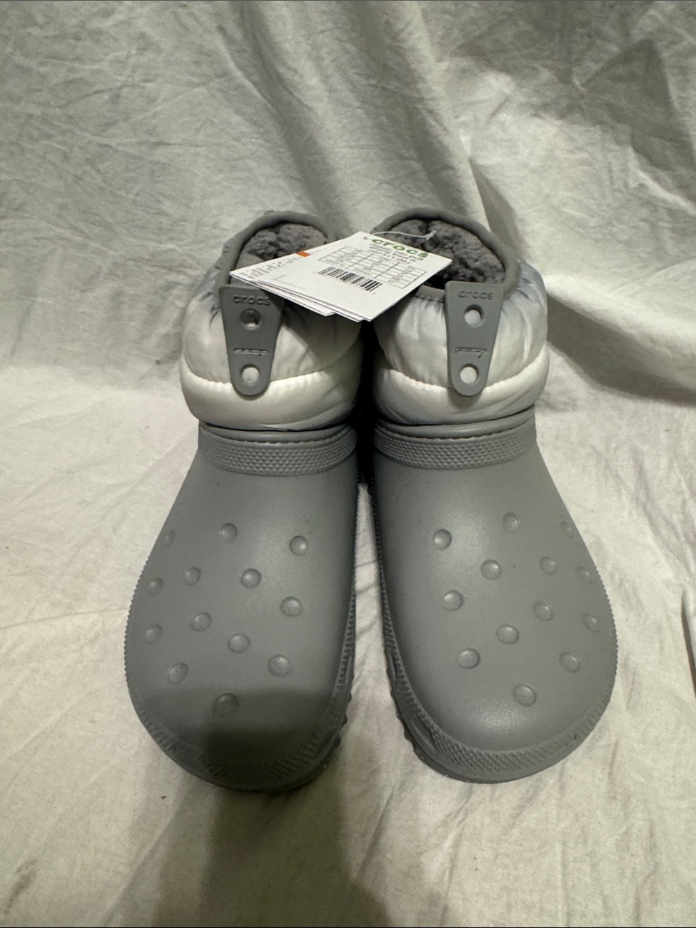 CROCS Gray Quilted Puff Clog